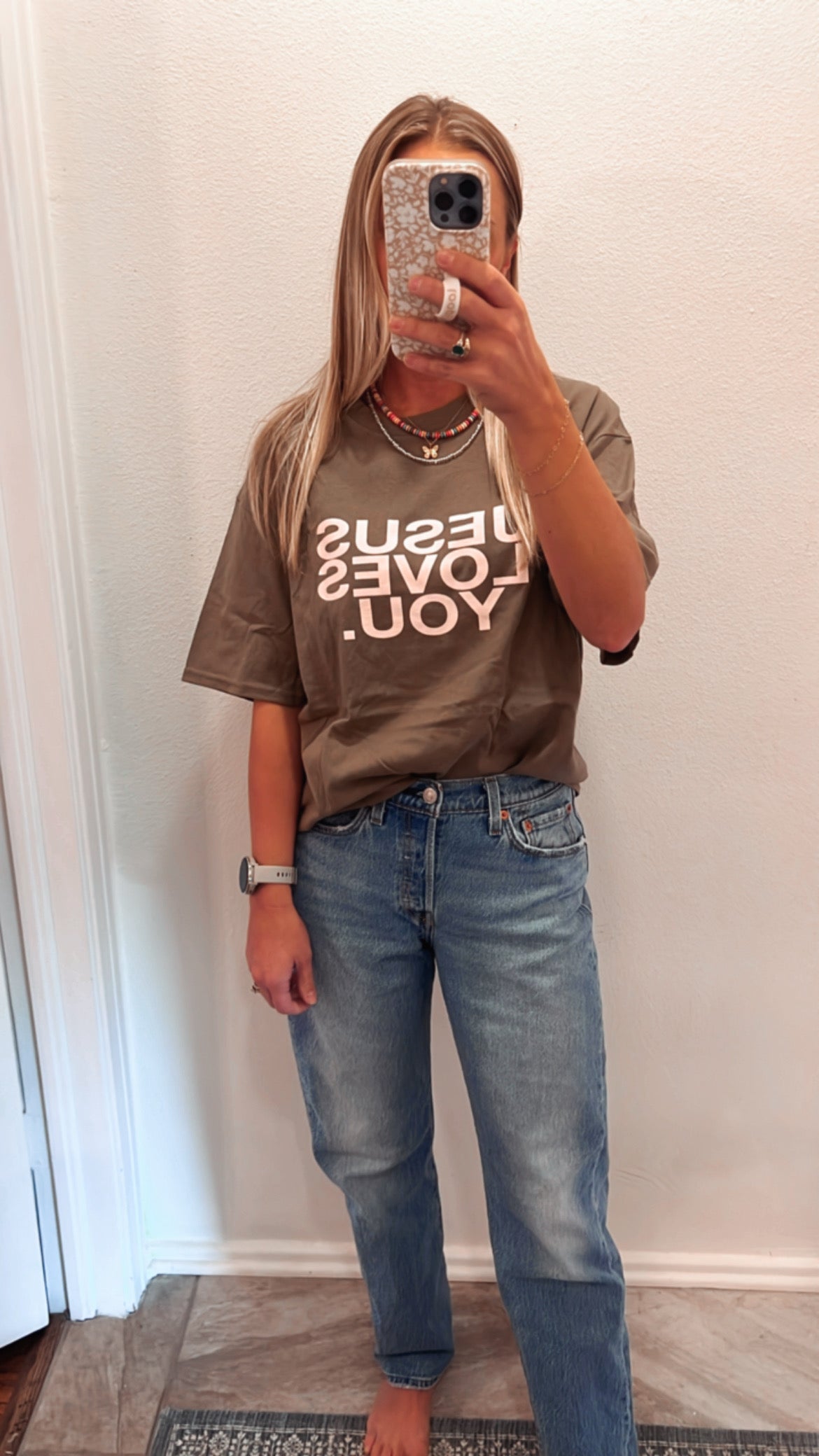 Mocha & Blush Jesus Loves You Tee