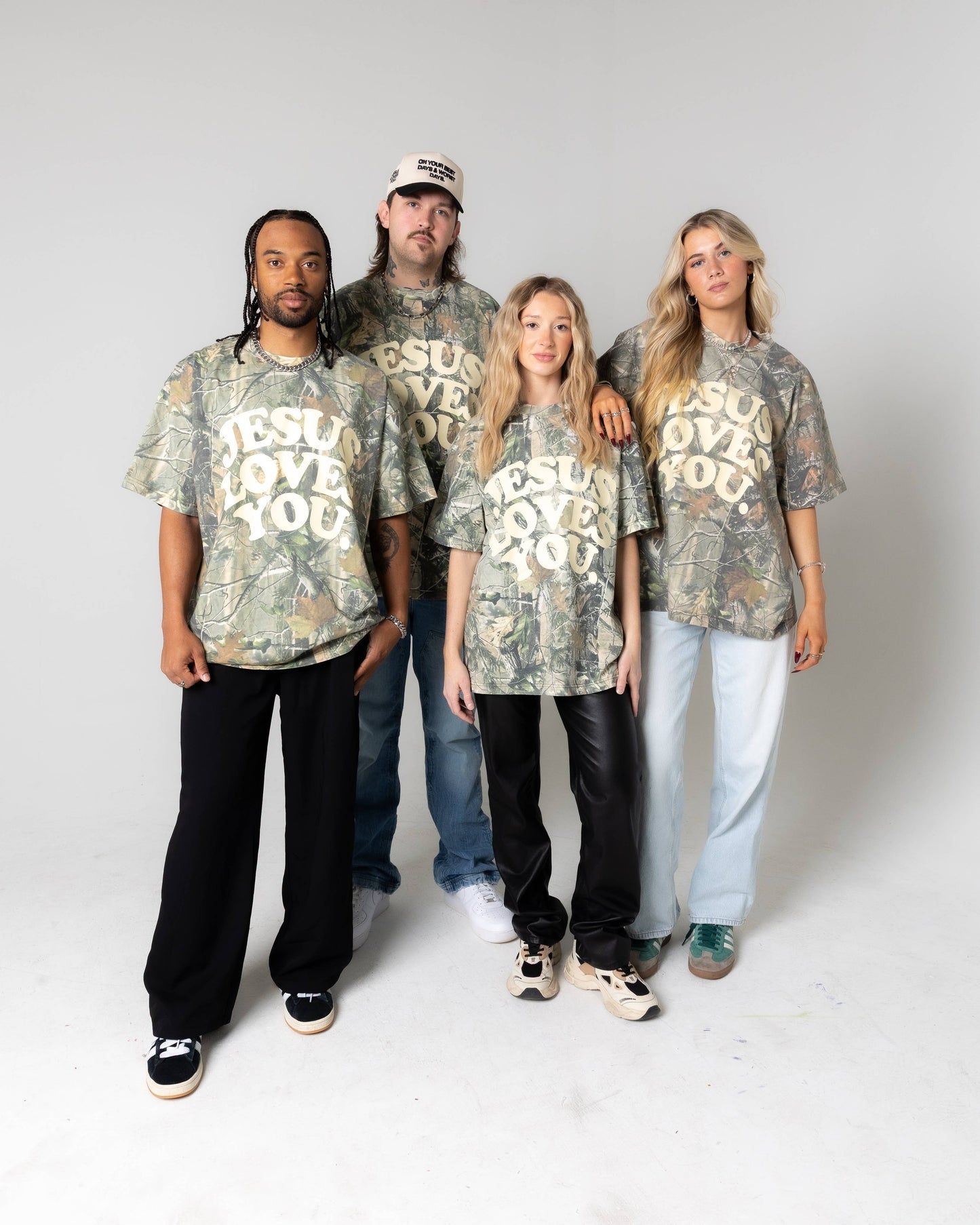 Camo Jesus Loves You Tee - Oversized